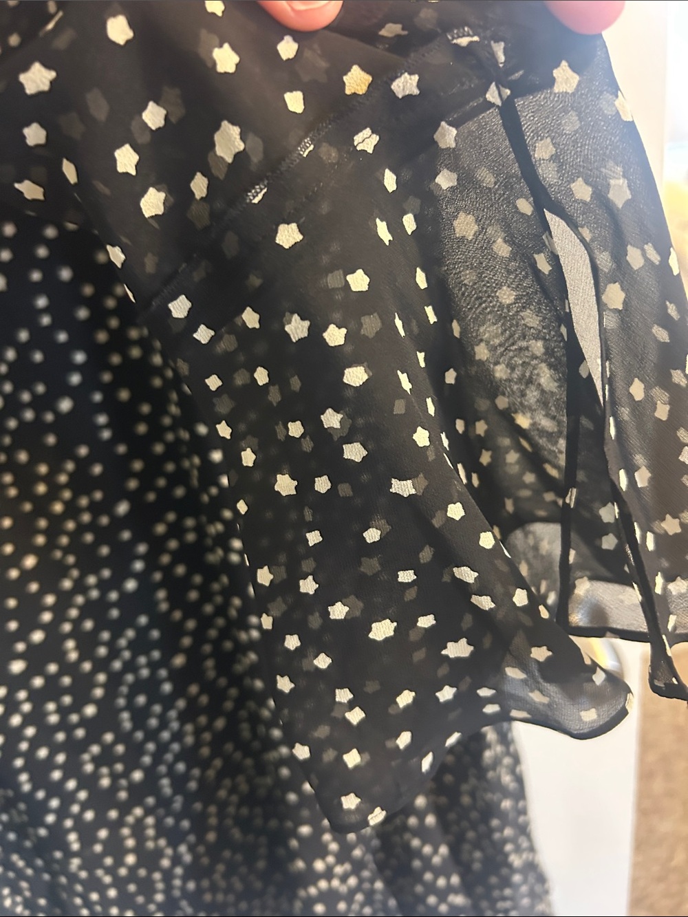 Theory Sheer Black & Star Shell Dress with Black Slip Dress - Picture 4 of 6